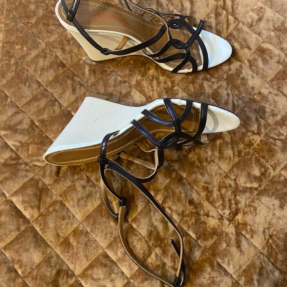 Miss Sixty brown and white wedge sandal